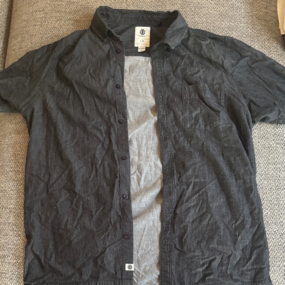 Element Black Faded Button-Up Shirt